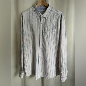 Tommy Bahama XXL Men's Multicolor Striped Embroidered ‎ Shirt